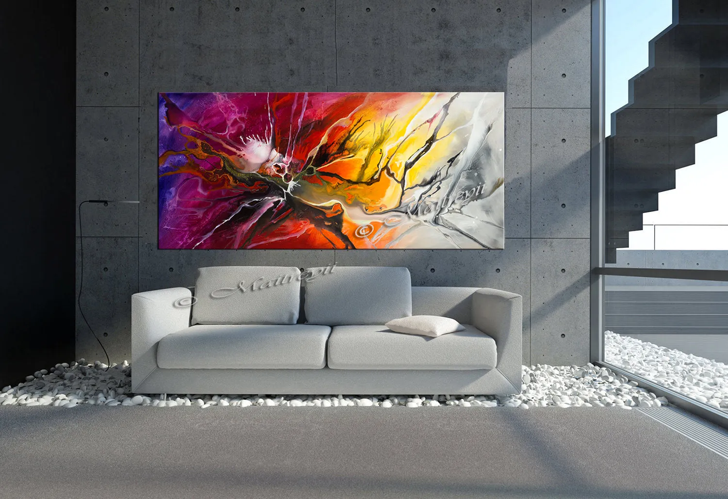 Large Modern Art Oil Painting on Canvas Modern Wall Art - Amazing Abstract 17