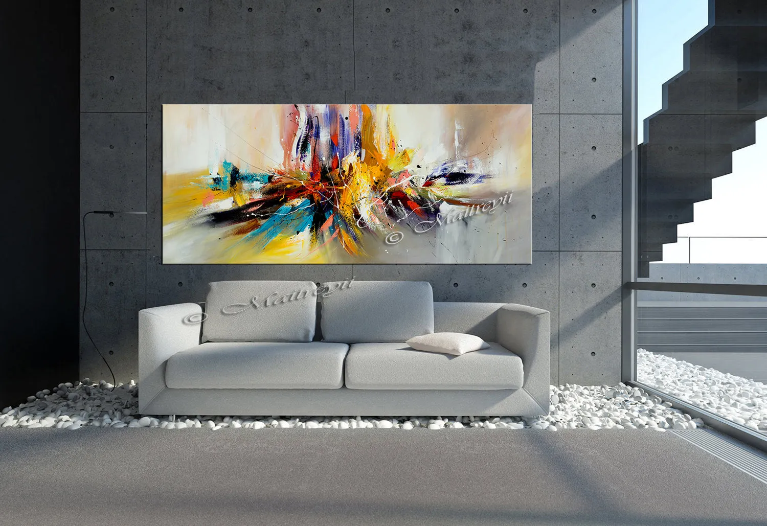 Large Modern Art Oil Painting on Canvas Modern Wall Art oversize Painting - Amazing Abstract 11