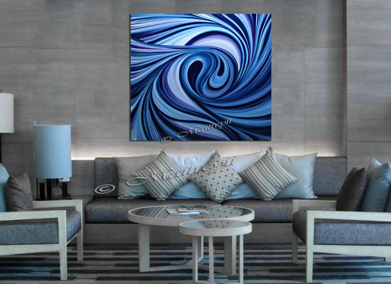 Large Oil Painting For Luxury homes - Ocean Swirl