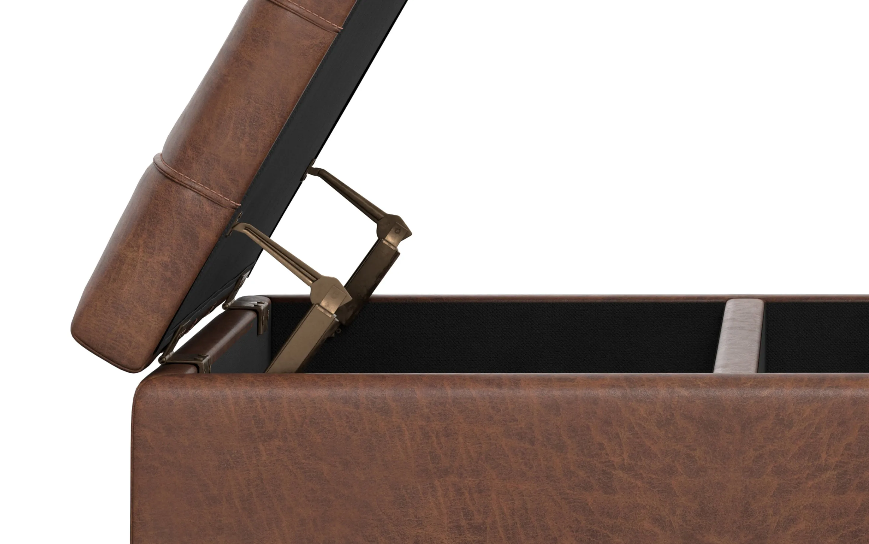 Laura Lift Top Storage Ottoman in Vegan Leather