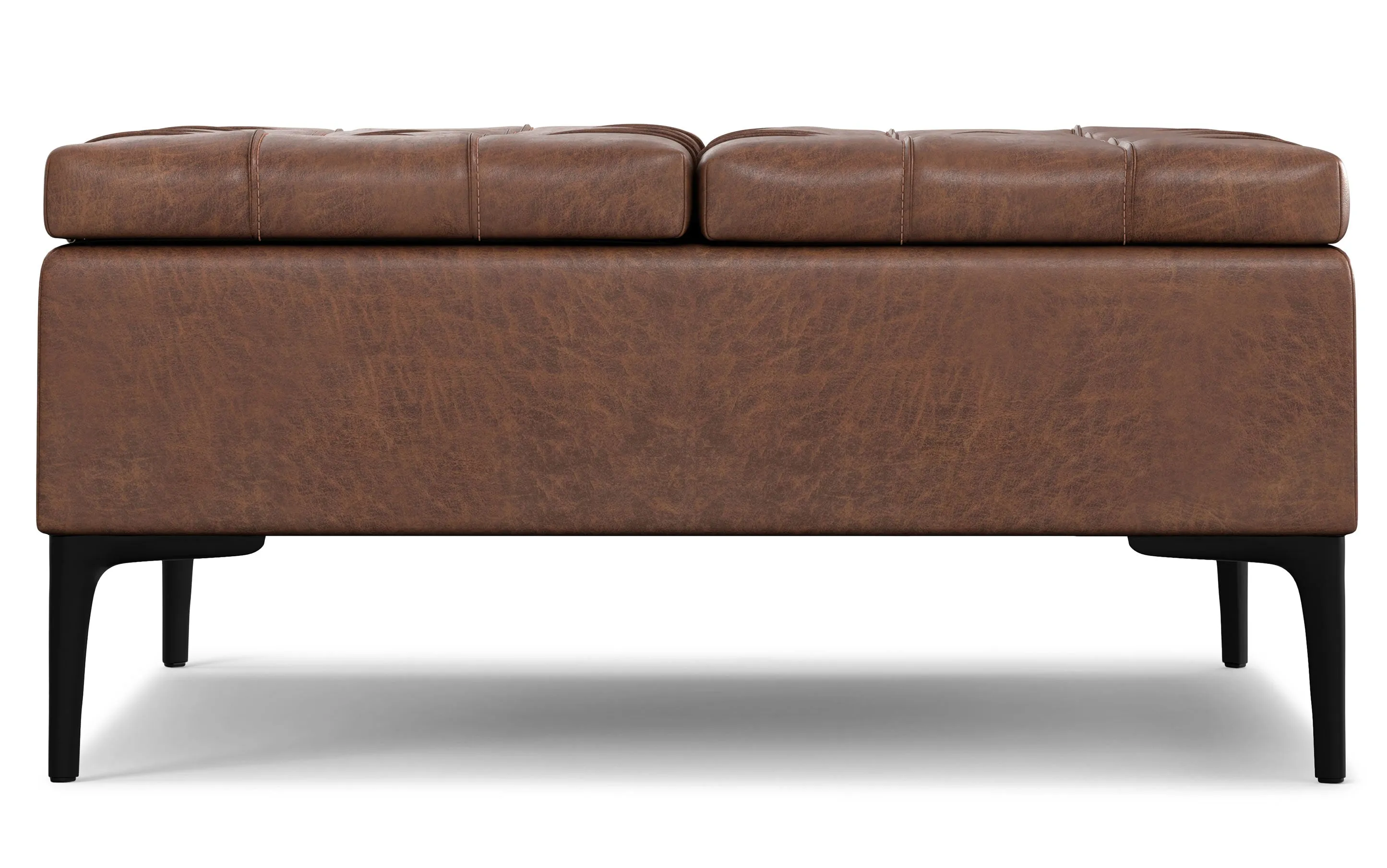 Laura Lift Top Storage Ottoman in Vegan Leather