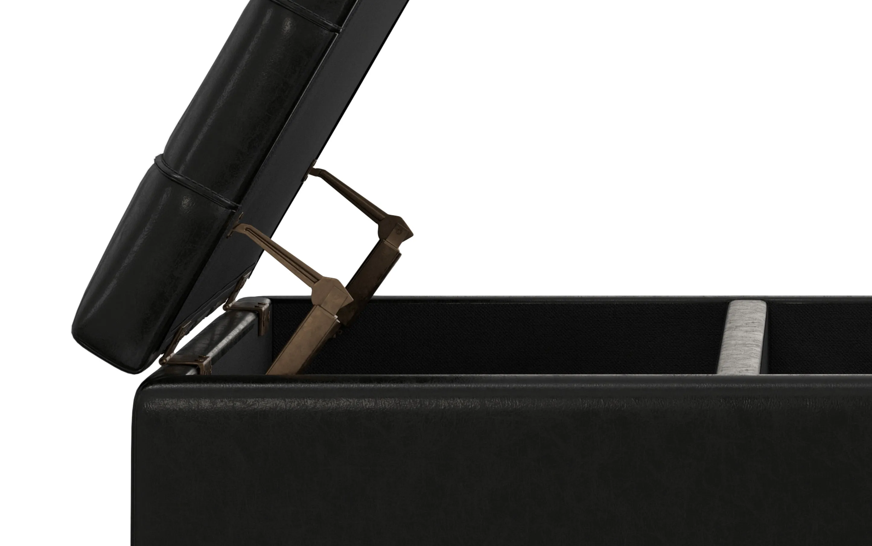 Laura Lift Top Storage Ottoman in Vegan Leather