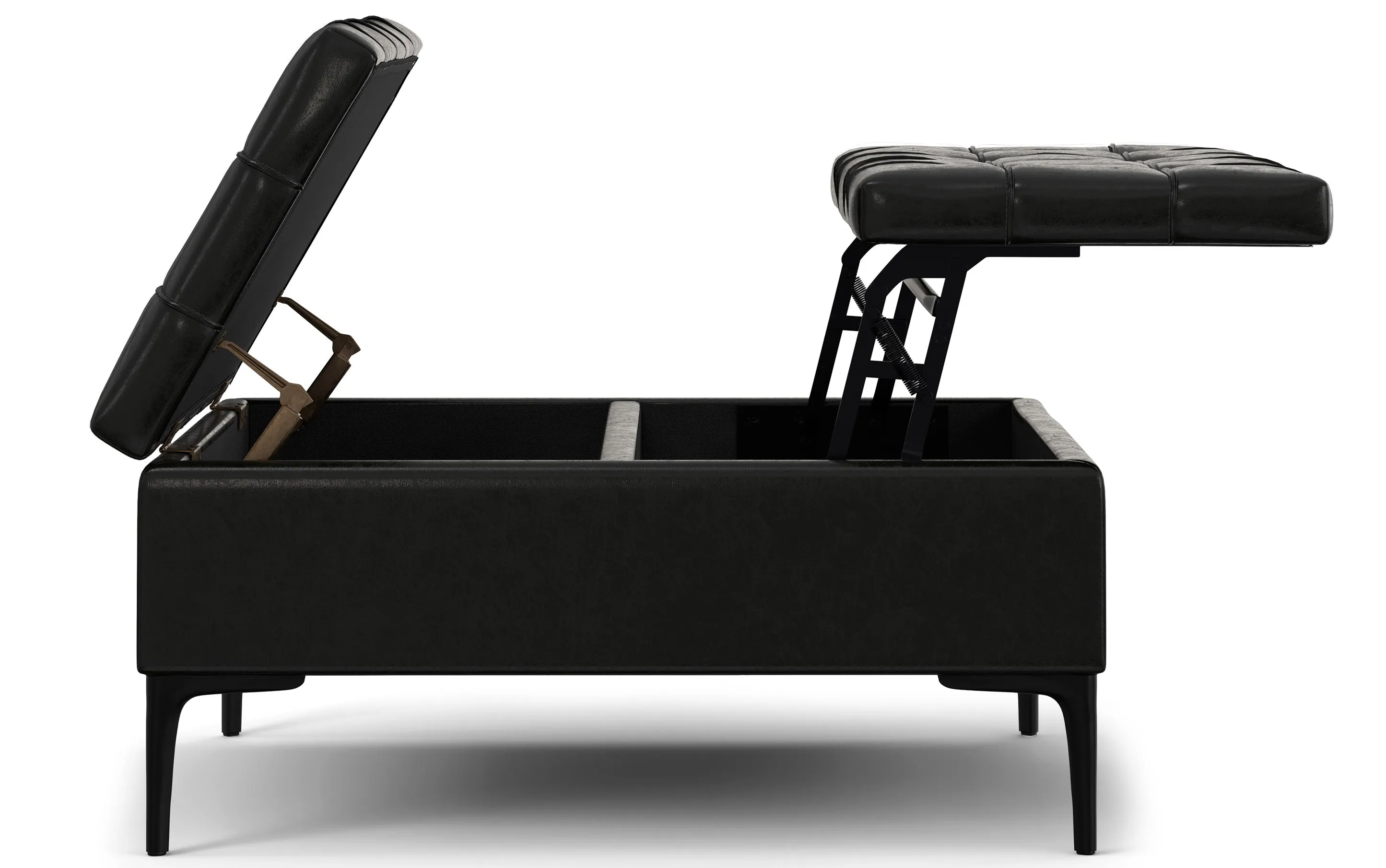 Laura Lift Top Storage Ottoman in Vegan Leather