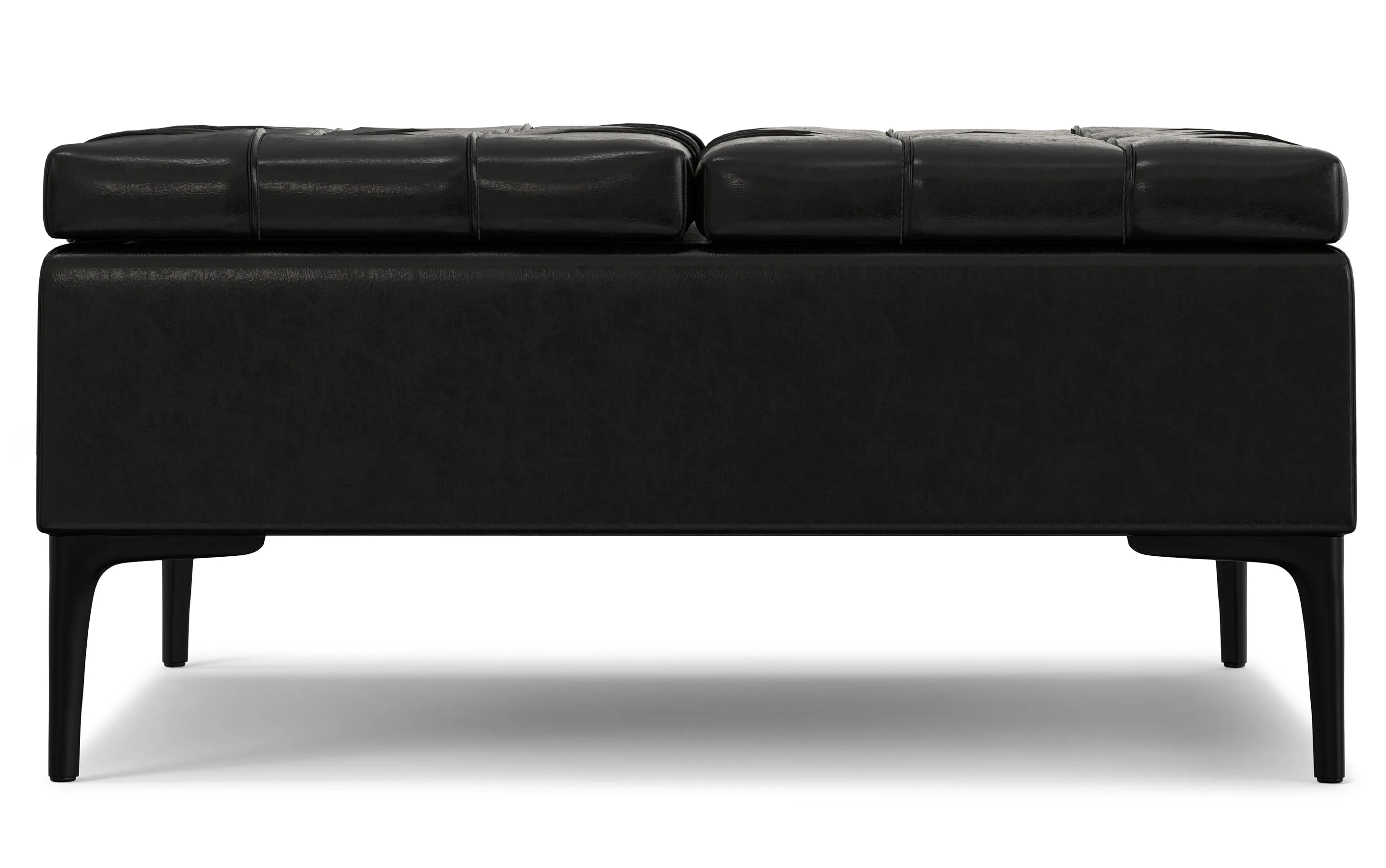 Laura Lift Top Storage Ottoman in Vegan Leather