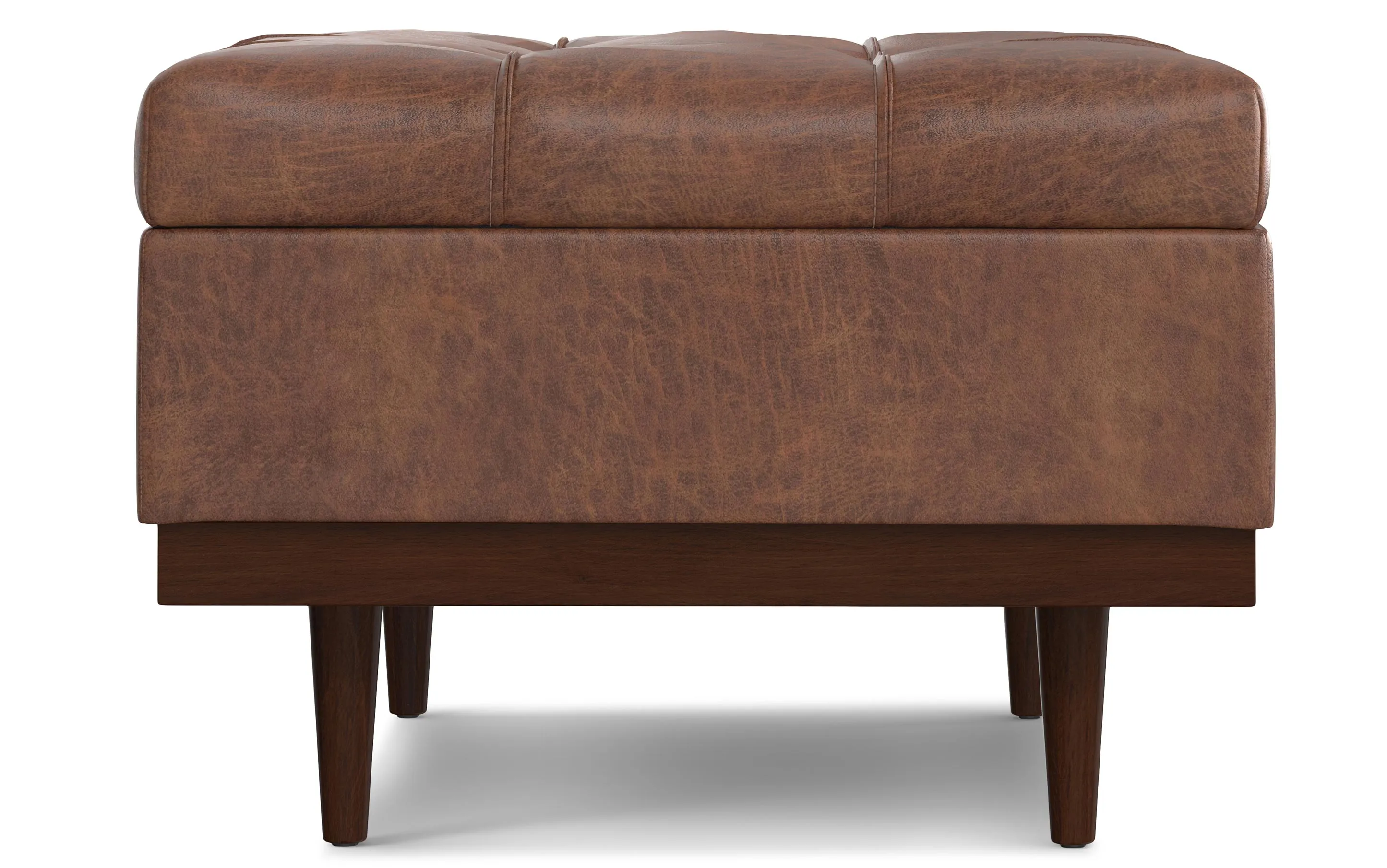 Mariah Coffee Table Storage Ottoman in Distressed Vegan Leather