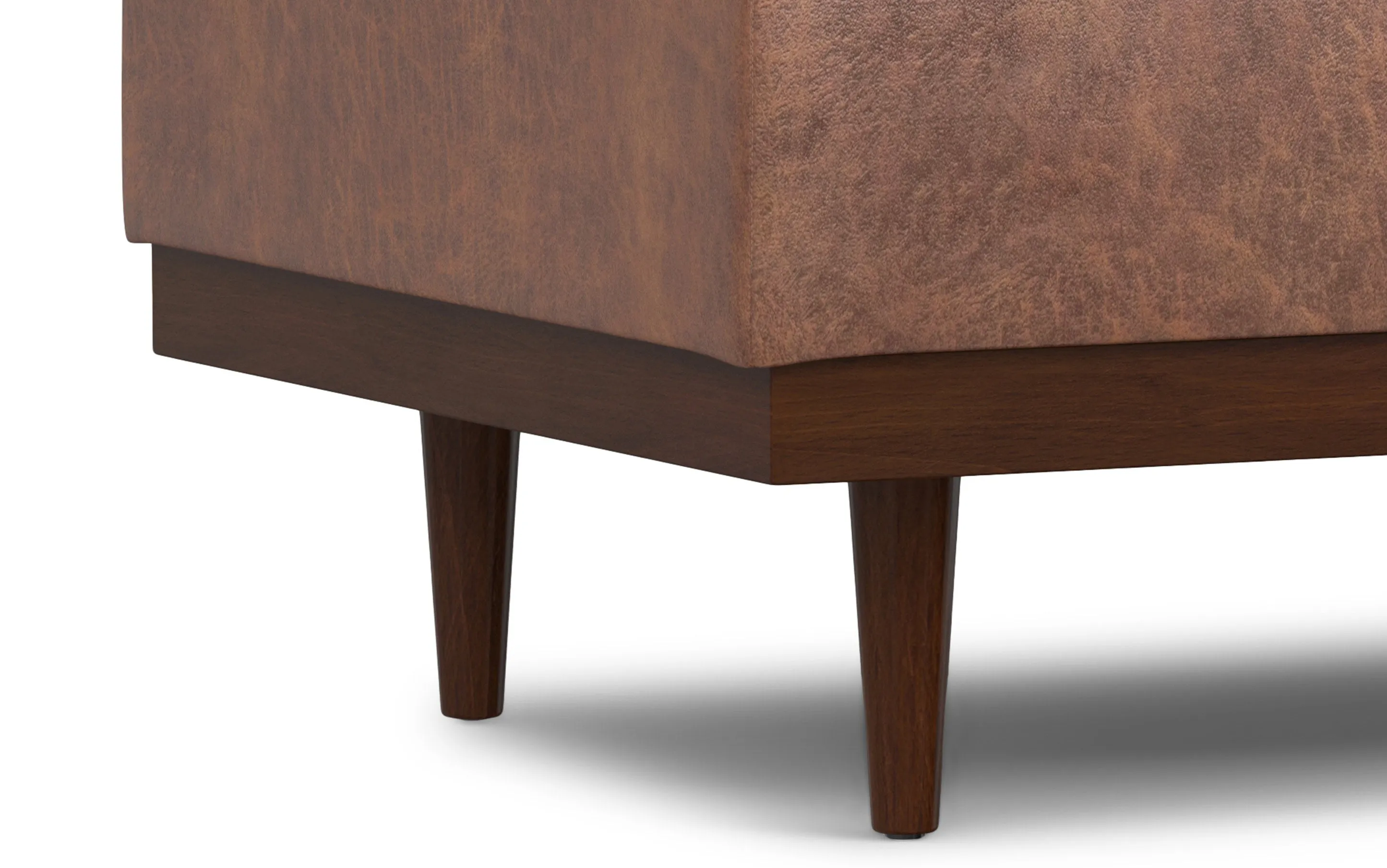 Mariah Coffee Table Storage Ottoman in Distressed Vegan Leather