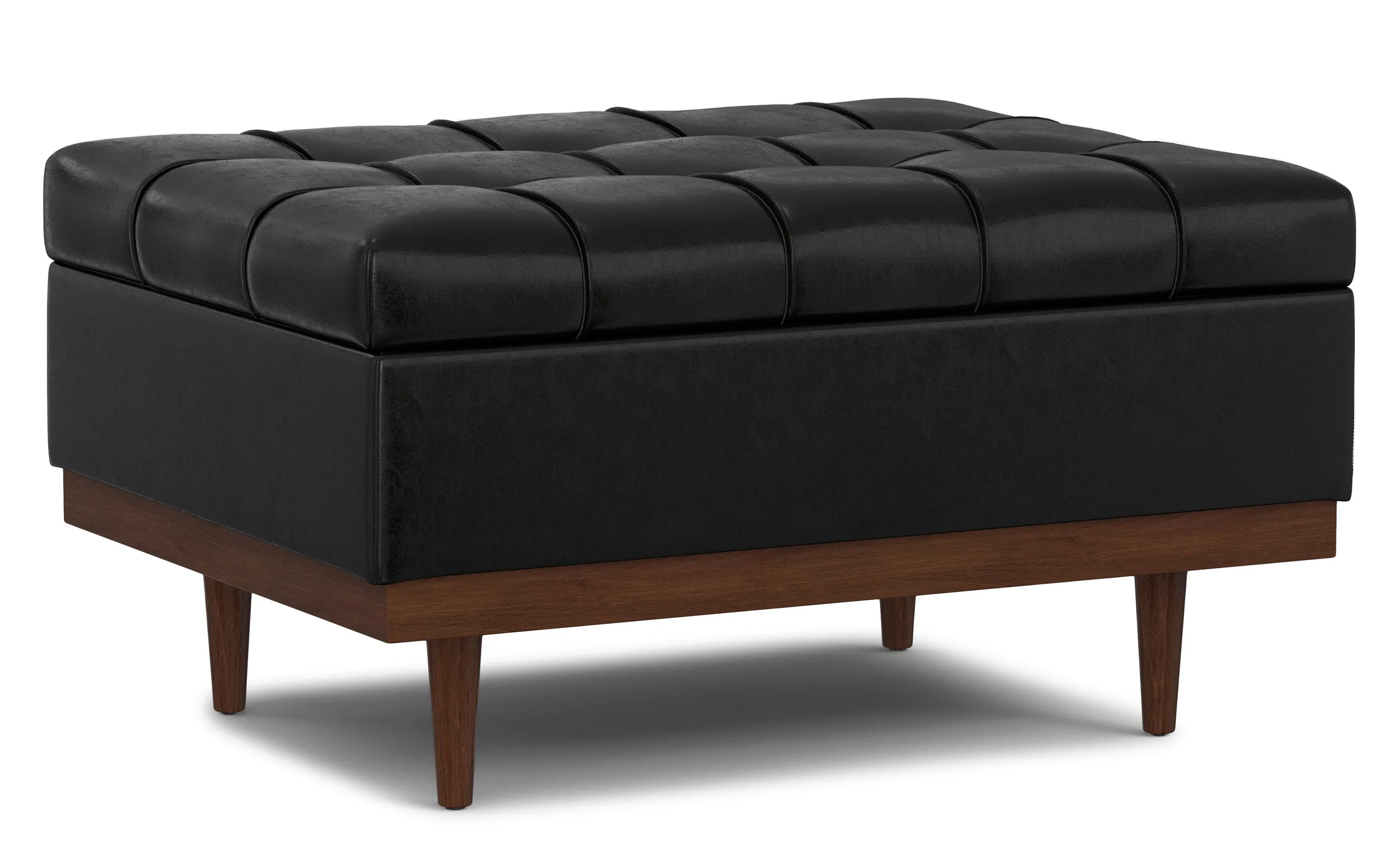 Mariah Coffee Table Storage Ottoman in Distressed Vegan Leather