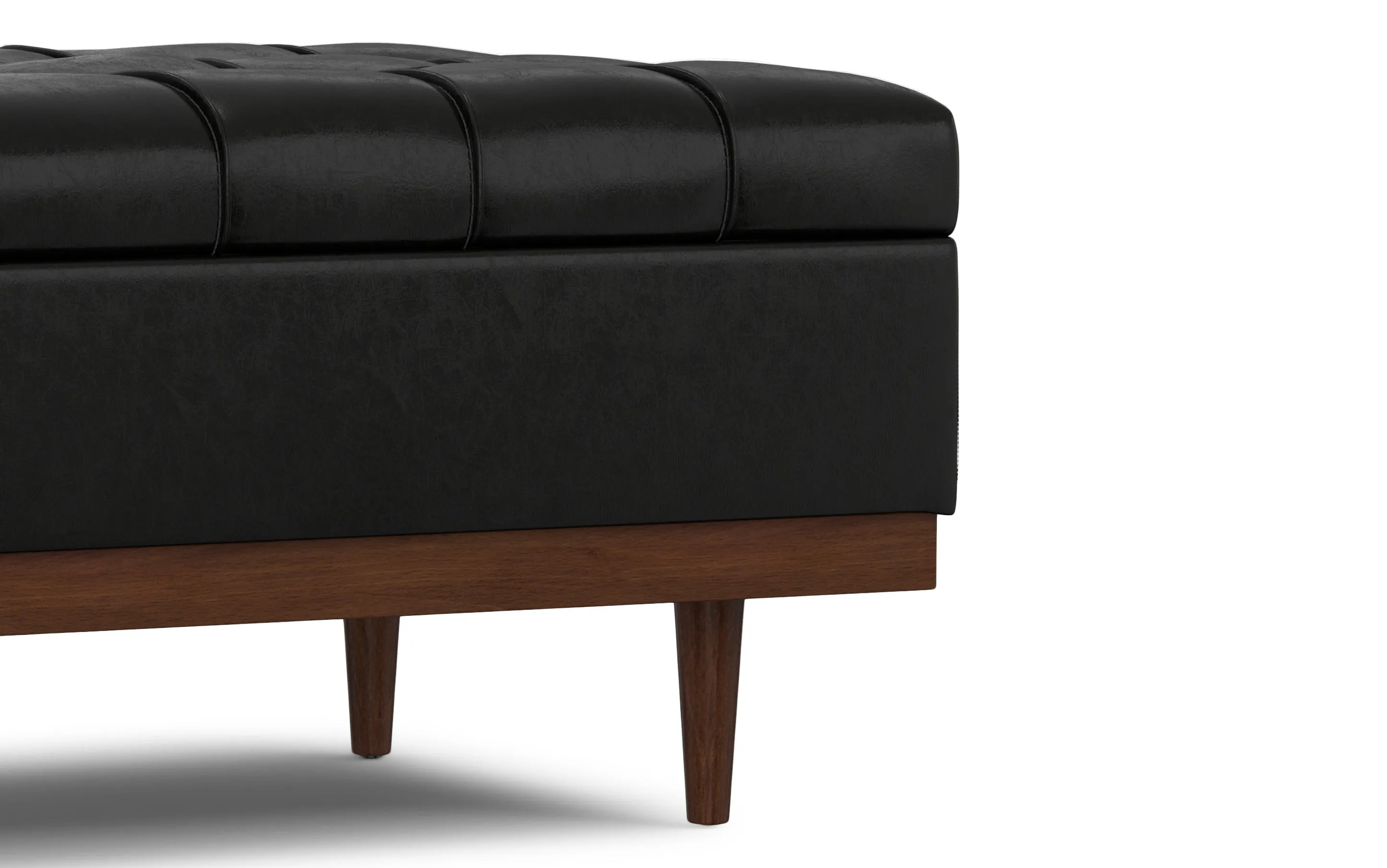 Mariah Coffee Table Storage Ottoman in Distressed Vegan Leather