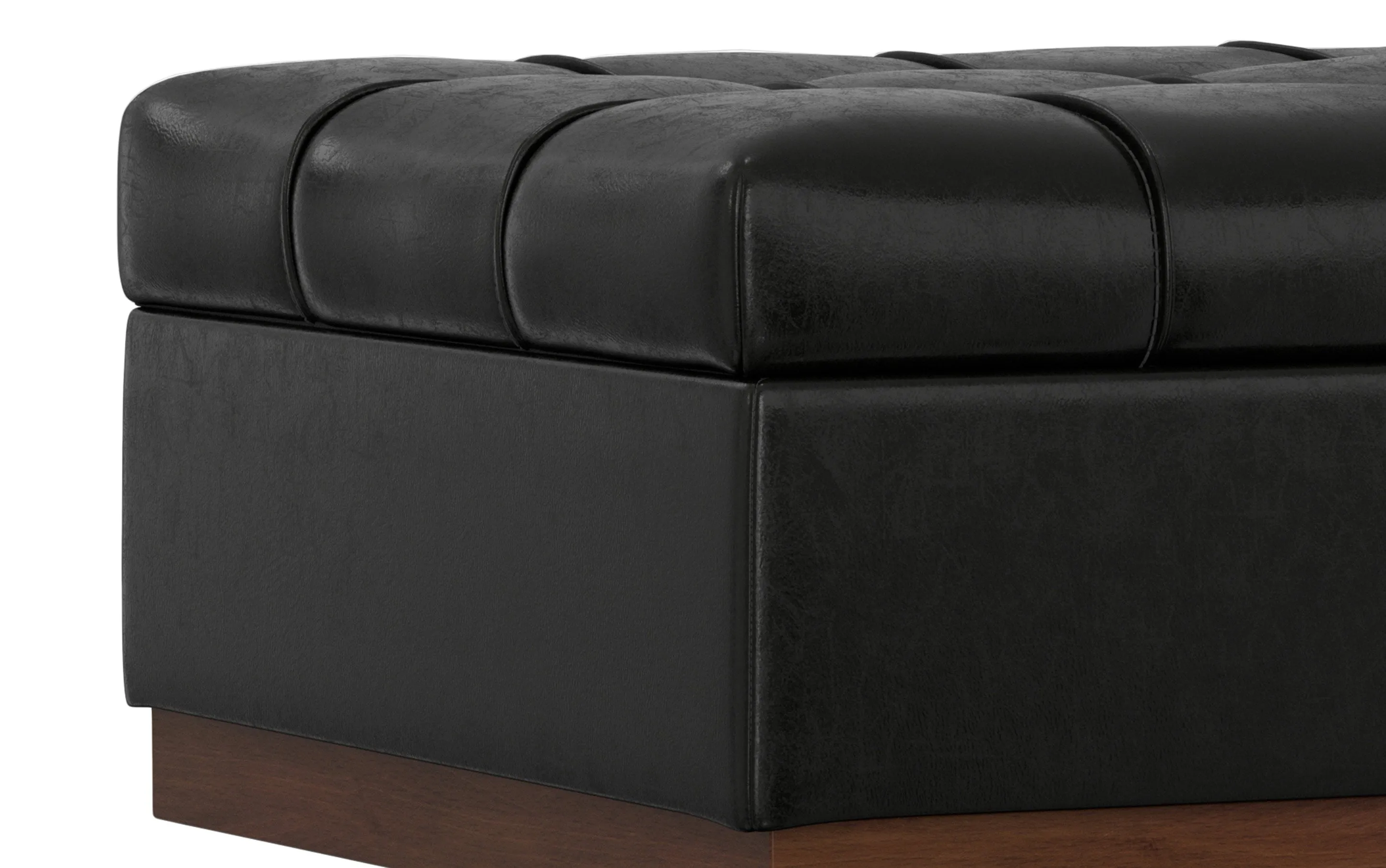 Mariah Coffee Table Storage Ottoman in Distressed Vegan Leather