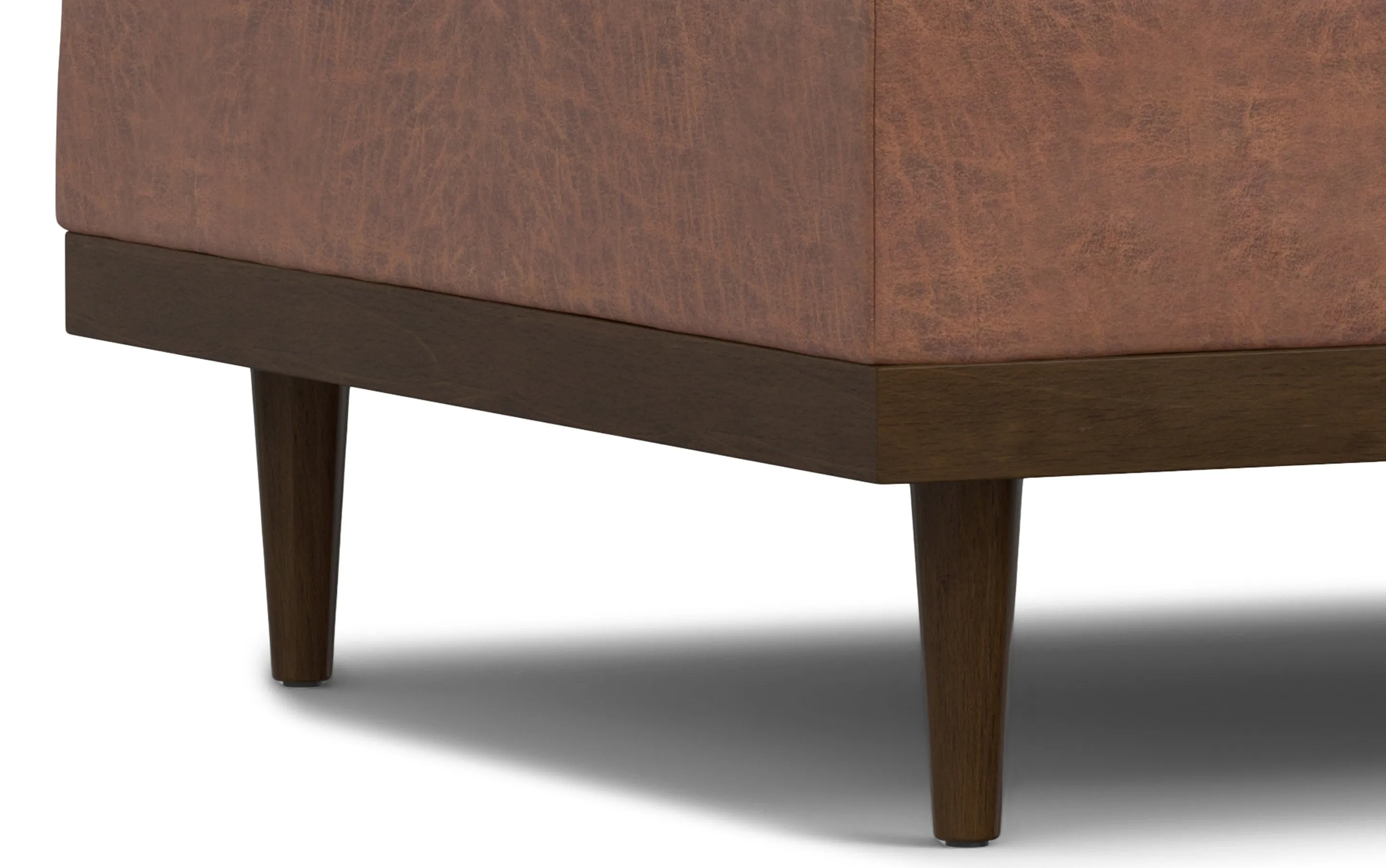 Mariah Lift Top Table Storage Ottoman in Distressed Vegan Leather