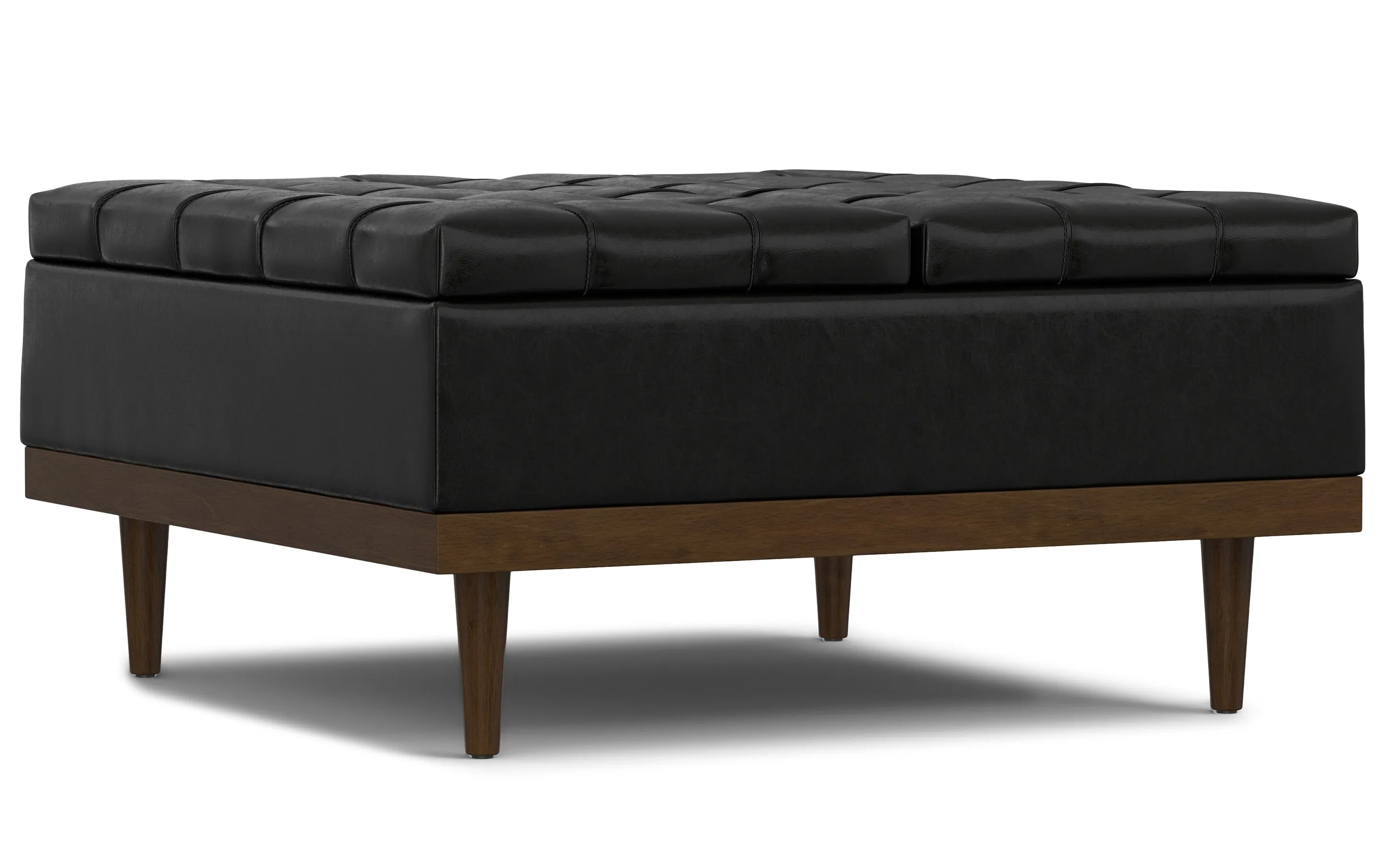 Mariah Lift Top Table Storage Ottoman in Distressed Vegan Leather