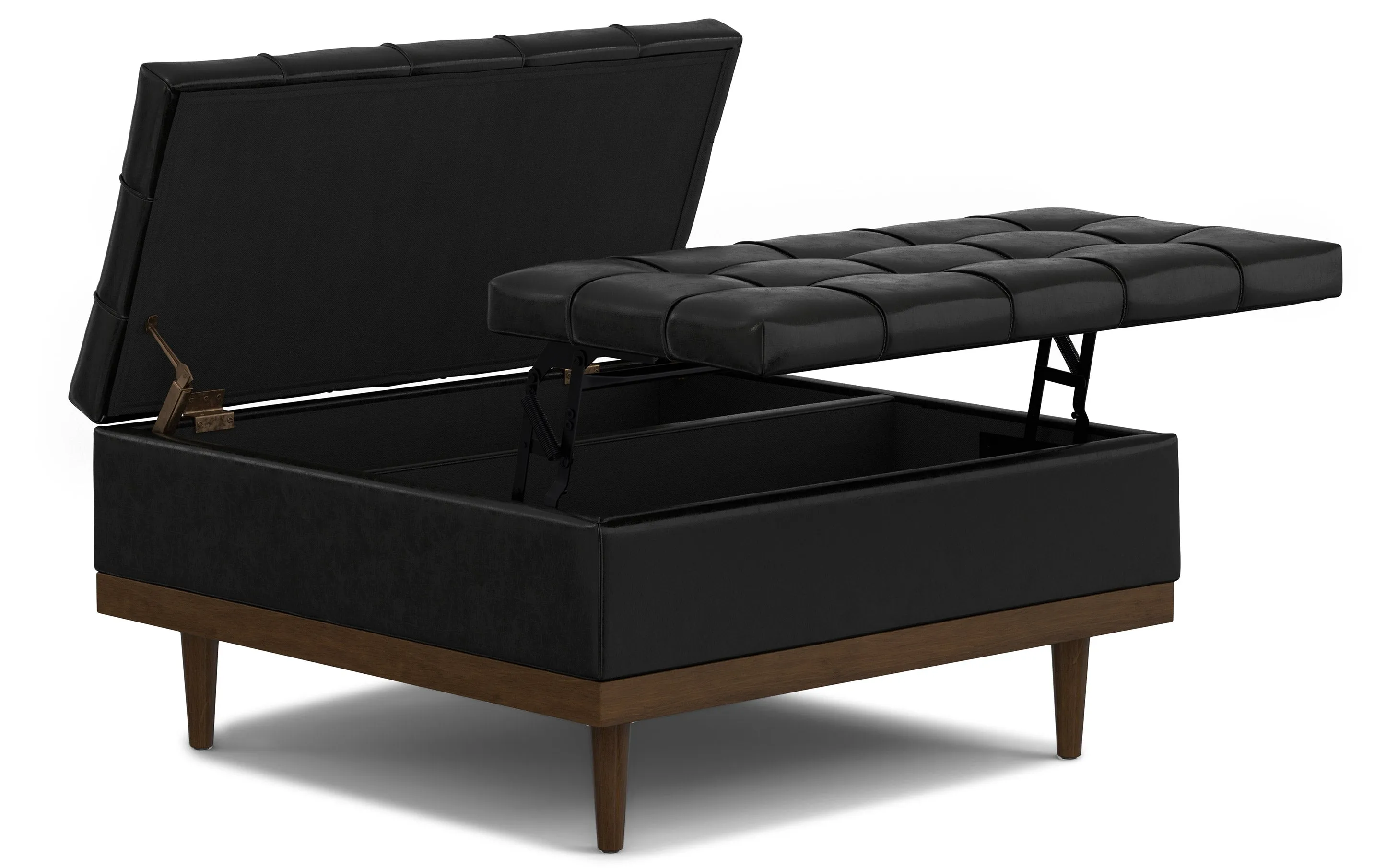 Mariah Lift Top Table Storage Ottoman in Distressed Vegan Leather