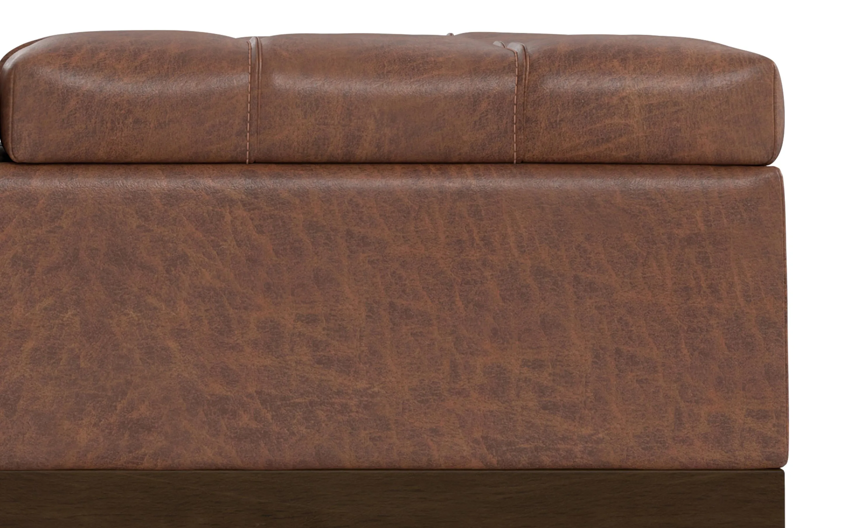 Mariah Lift Top Table Storage Ottoman in Distressed Vegan Leather