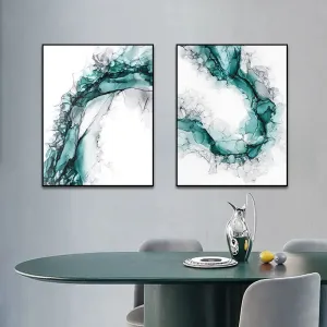 Minimalist Abstract Green Ice Marble Print Wall Art Fine Art Canvas Prints Posters Pictures For Modern Living Room Home Office Art Decor