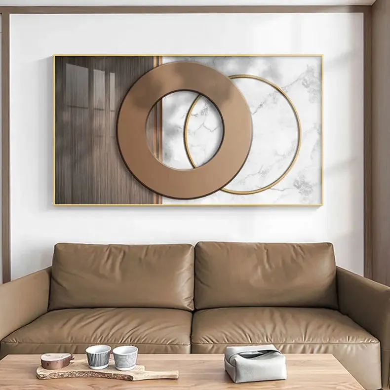 Modern Aesthetics Abstract Sun & Moon Wall Art Fine Art Canvas Prints Pictures For Luxury Loft Living Room Dining Room Lifestyle Art Decor