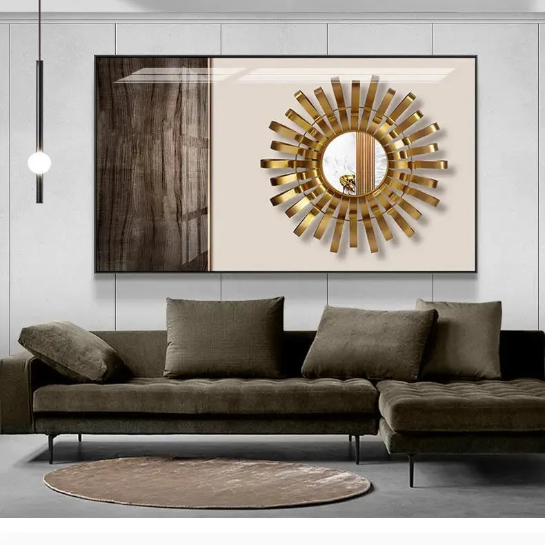 Modern Aesthetics Abstract Sun & Moon Wall Art Fine Art Canvas Prints Pictures For Luxury Loft Living Room Dining Room Lifestyle Art Decor