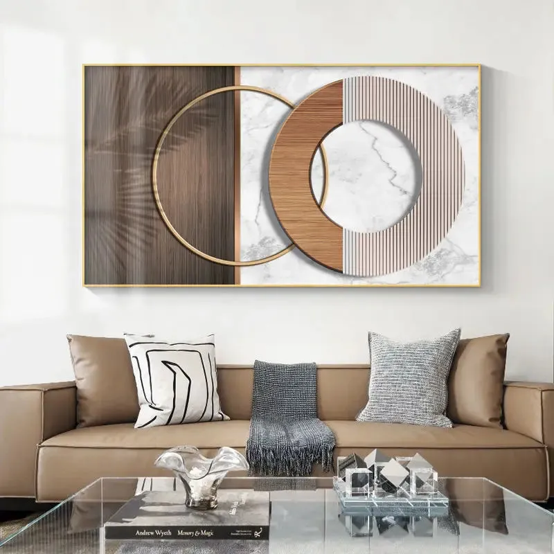 Modern Aesthetics Abstract Sun & Moon Wall Art Fine Art Canvas Prints Pictures For Luxury Loft Living Room Dining Room Lifestyle Art Decor