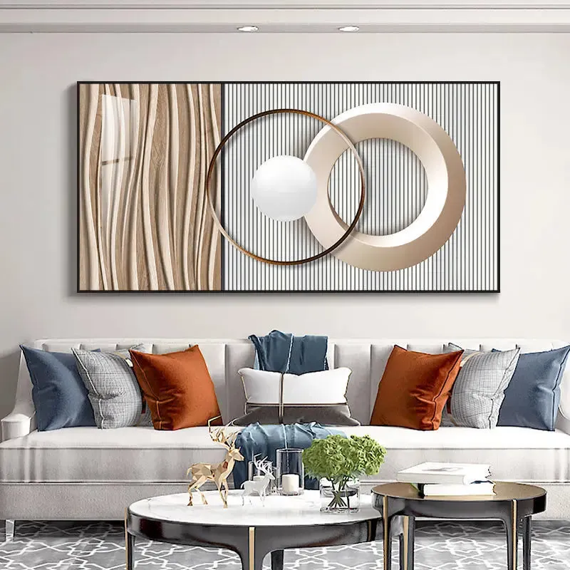 Modern Aesthetics Abstract Sun & Moon Wall Art Fine Art Canvas Prints Pictures For Luxury Loft Living Room Dining Room Lifestyle Art Decor