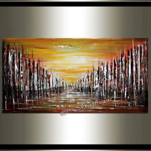 Modern Wall Art Seascape - Golden City