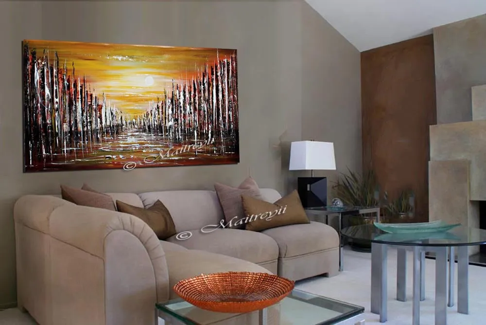 Modern Wall Art Seascape - Golden City