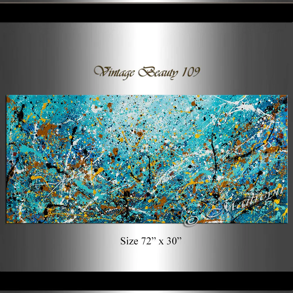 original-paintings-for-sale-jackson-pollock-style-abstract-art-largemodernart - Vintage Beauty 109