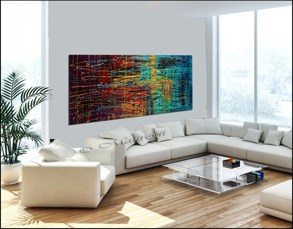 Painting Jackson Pollock Multiple Size Drip Style Abstract art on Canvas, large Wall Art - Luxury Feelings