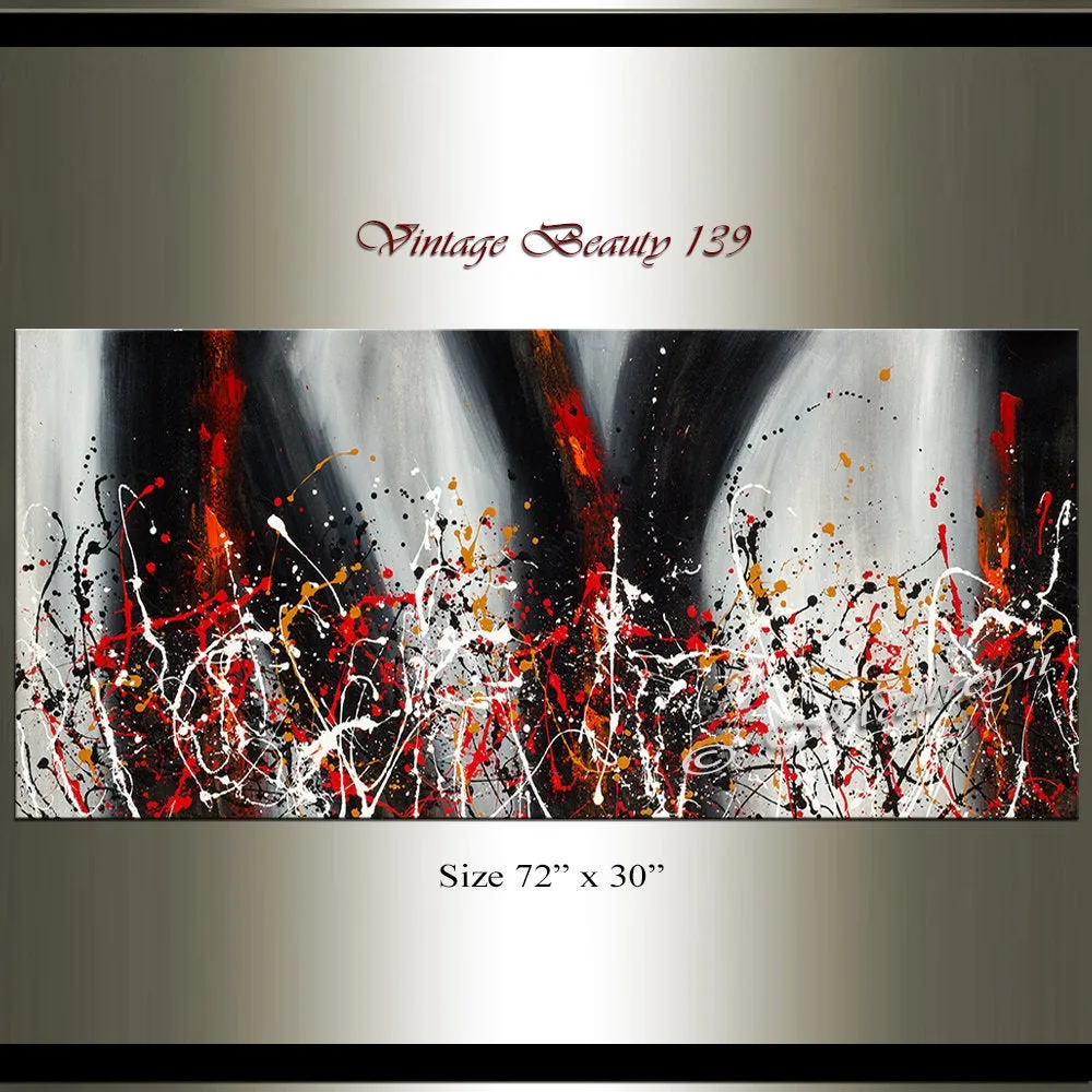 Painting Jackson Pollock Multiple Size Drip Style Abstract art on Canvas, large Wall Art - Vintage Beauty 139