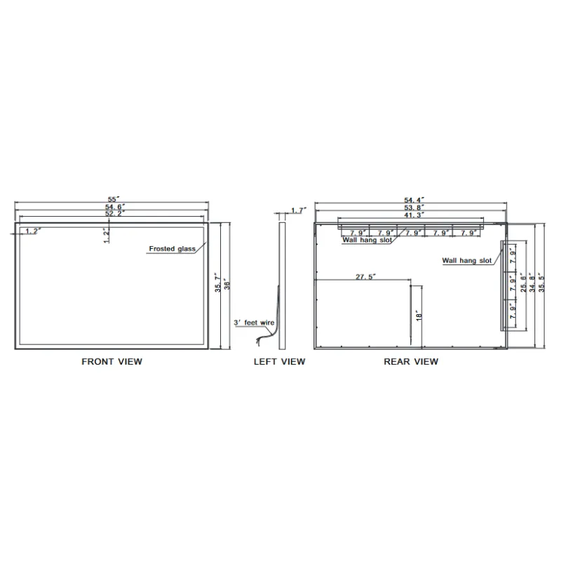 Paris Mirror Galaxy 55 x 36 Rectangle LED Illuminated Mirror