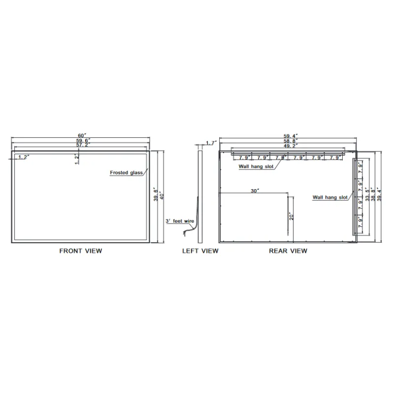 Paris Mirror Galaxy 60 x 40 Rectangle LED Illuminated Mirror