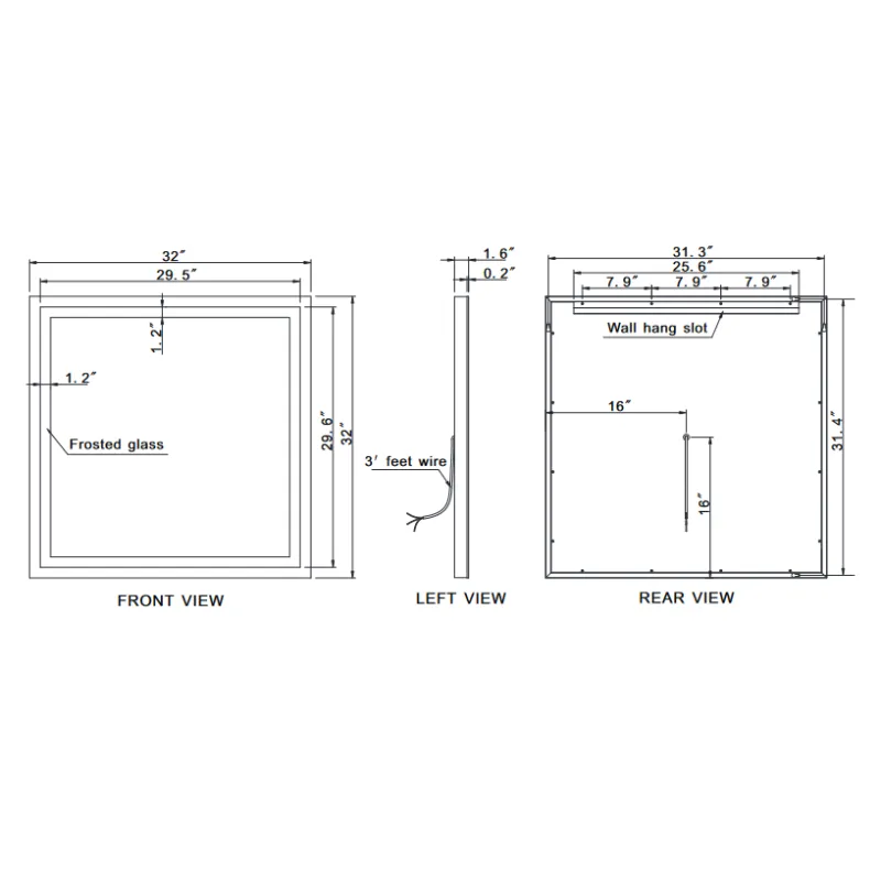 Paris Mirror Harmony 32 x 32 Square LED Illuminated Mirror, RGBW