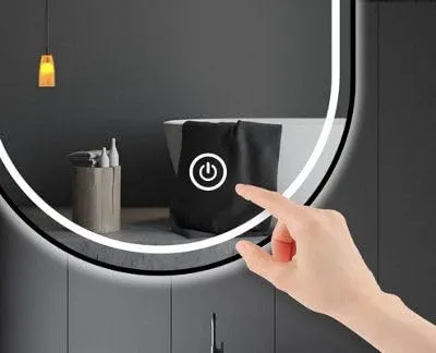 PLAZZIO Capsule LED Bathroom Mirror with Touch Sensor and 3 Light Mode (Warm, White, Natural White) for Your Wash Basin (18x24 Inch)