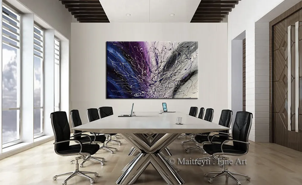 Purple Jackson Pollock art Vintage Style artwork large Oil Painting on Canvas - Luxury Modern Wall Art | Sparkling Beauty 3