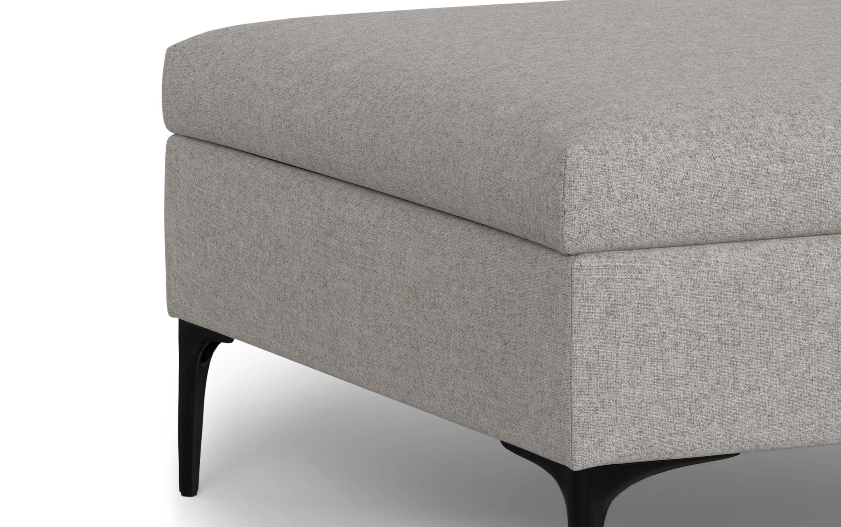 Rebecca Coffee Table Storage Ottoman with Lift Up Lid in Linen