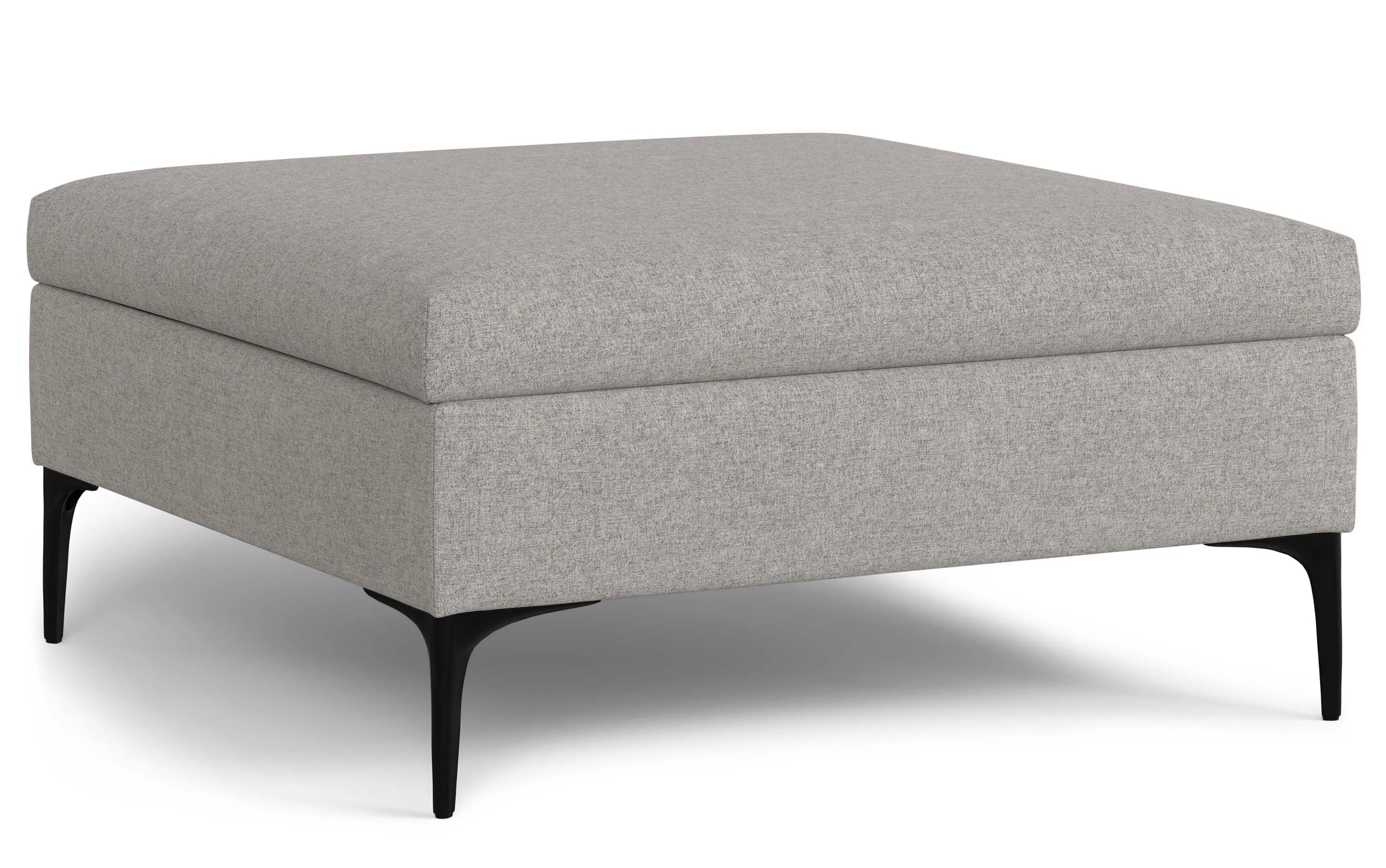 Rebecca Coffee Table Storage Ottoman with Lift Up Lid in Linen