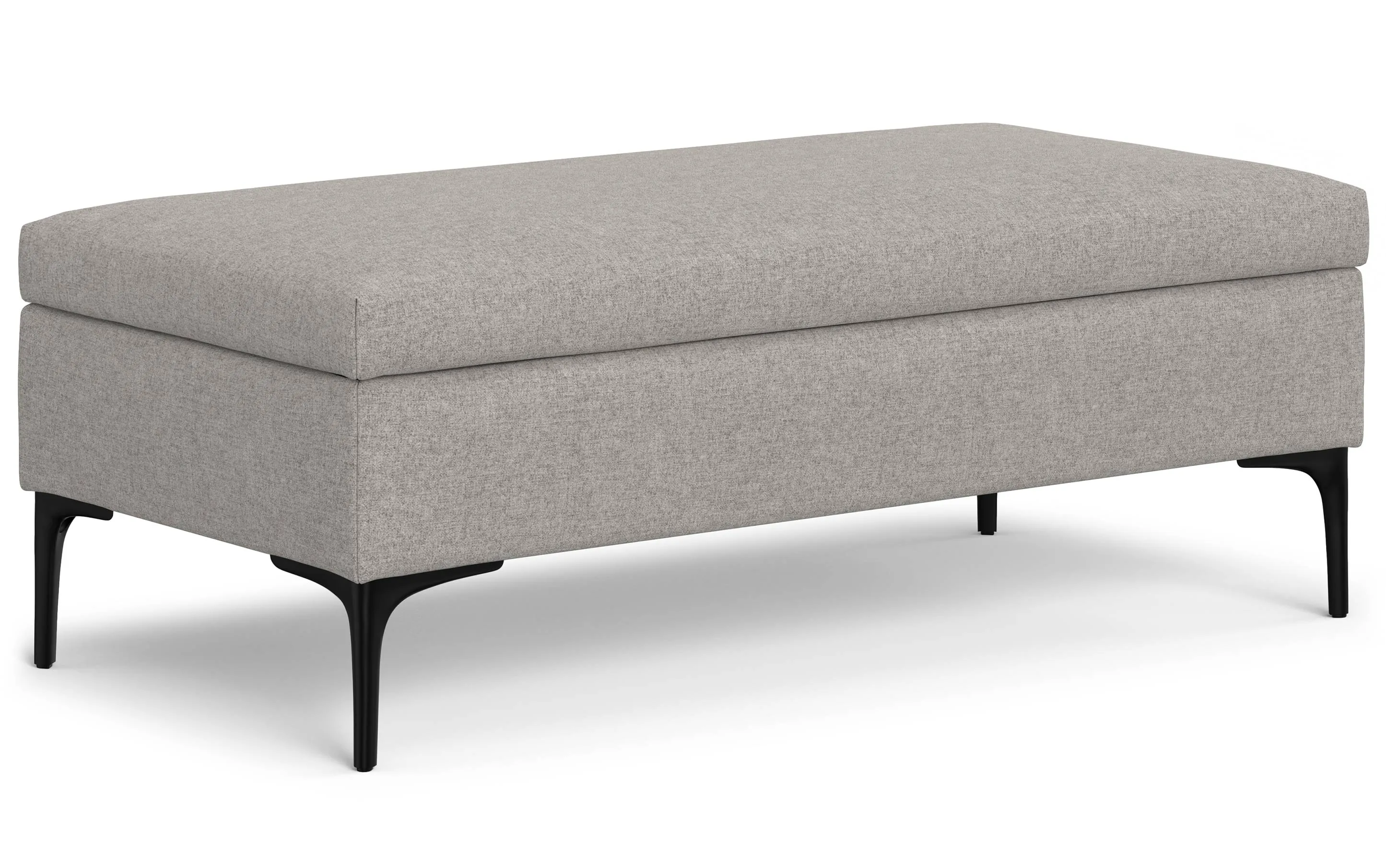 Rebecca Large Coffee Table Storage Ottoman with Lift up Lid in Linen