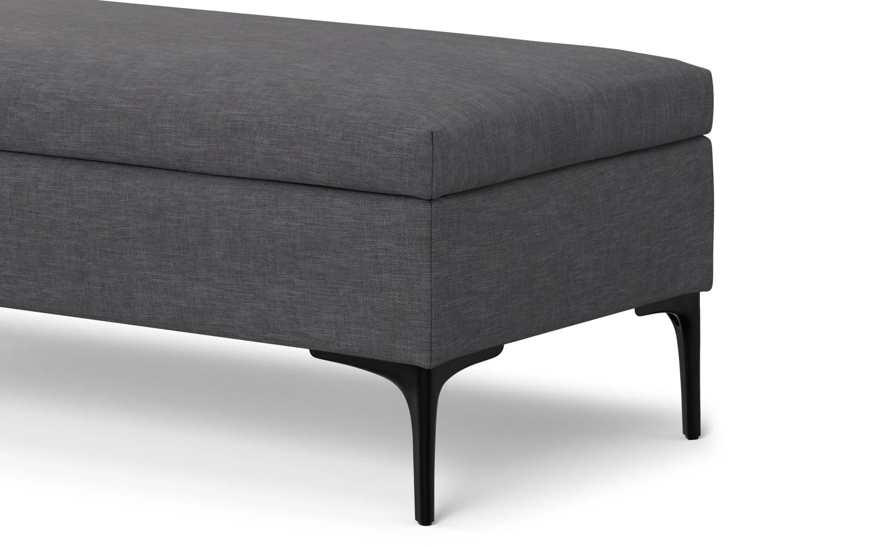 Rebecca Large Coffee Table Storage Ottoman with Lift up Lid in Linen