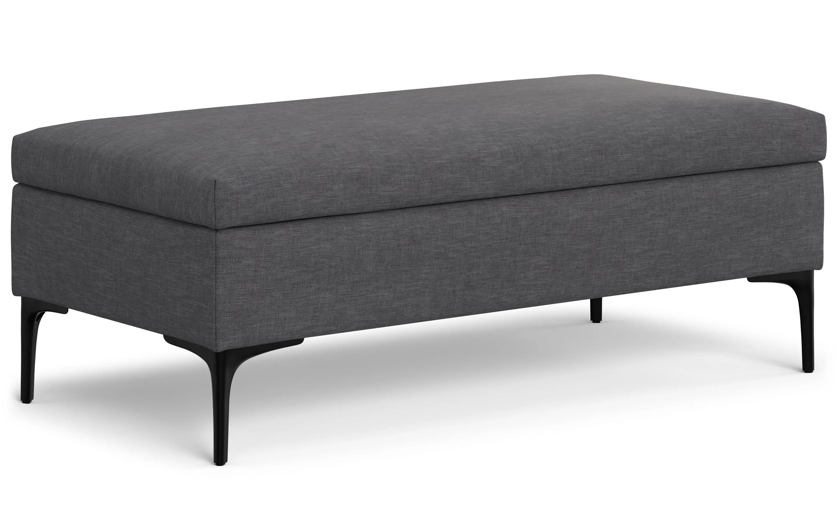 Rebecca Large Coffee Table Storage Ottoman with Lift up Lid in Linen