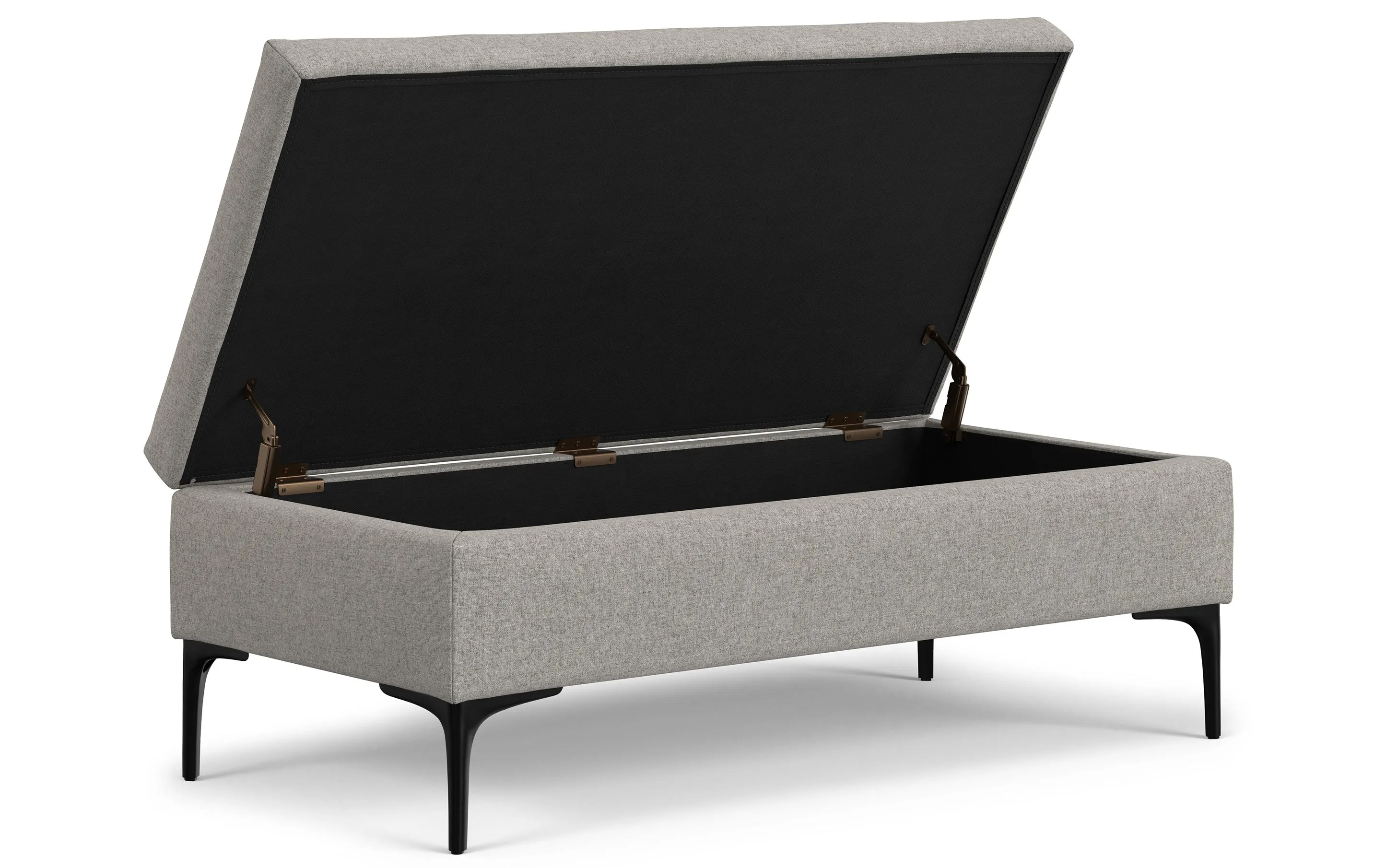 Rebecca Large Coffee Table Storage Ottoman with Lift up Lid in Linen