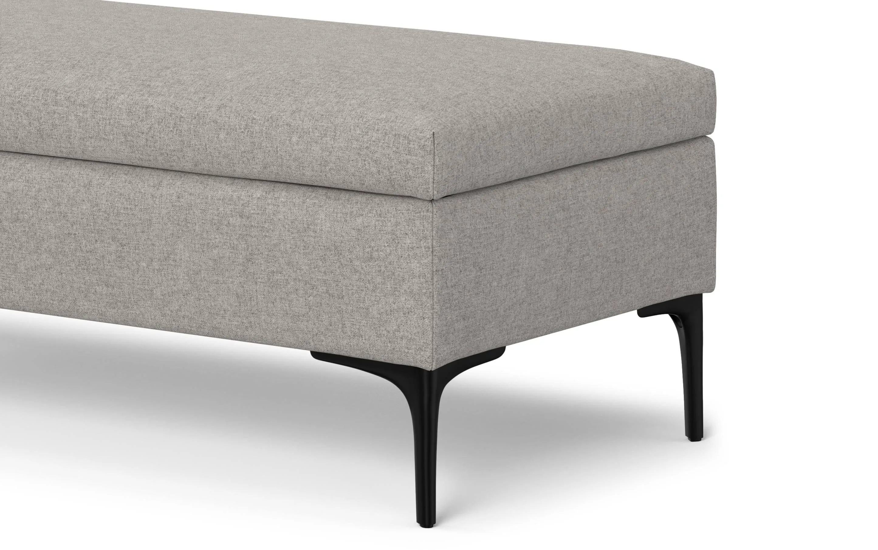 Rebecca Large Coffee Table Storage Ottoman with Lift up Lid in Linen