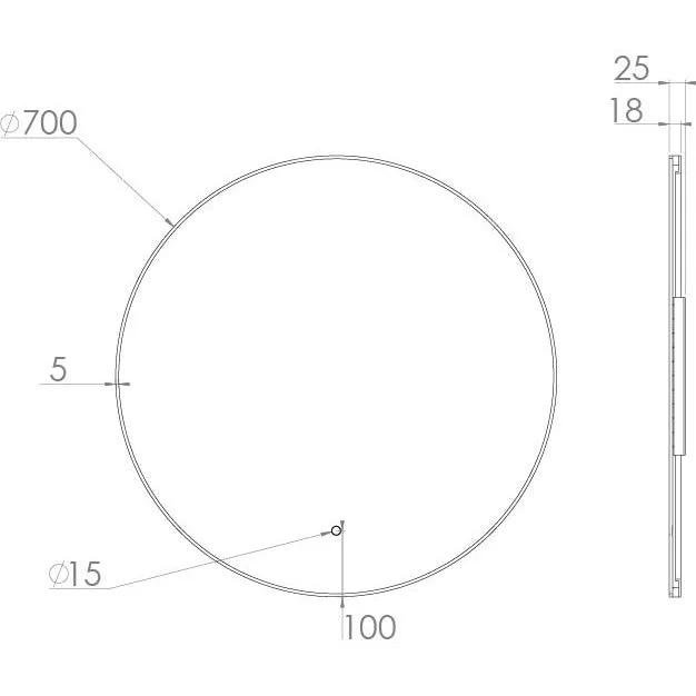 Saneux OSKA Ř700mm Round illuminated mirror