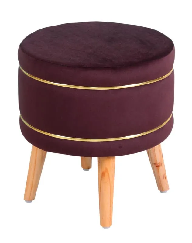 Shadowkart Pouffes Sitting Stool for Living Room, Mudda Puffy Wooden Ottoman Stools, Pouffe Footstool, Pouf for Office Home Decoration & Dressing Table, 16x16x18 Inch, Coffee