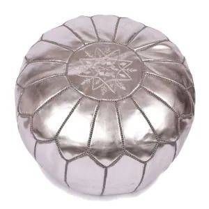 Silver Moroccan Pouf