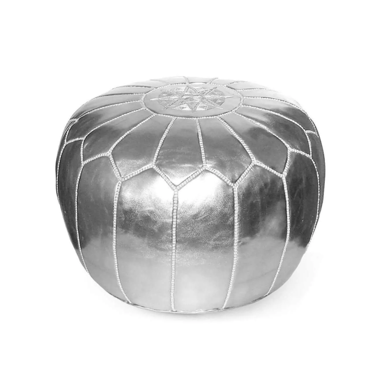 Silver Moroccan Pouf