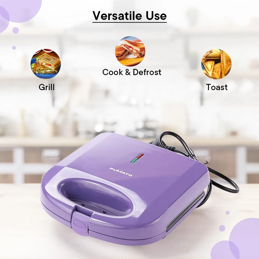 The Better Home FUMATO Anniversary, Wedding Gifts for Couples - Non Stick Sandwich Maker   Portable Electric Hand Blender | House Warming Gifts for New Home | 1 Year Warranty (Purple)