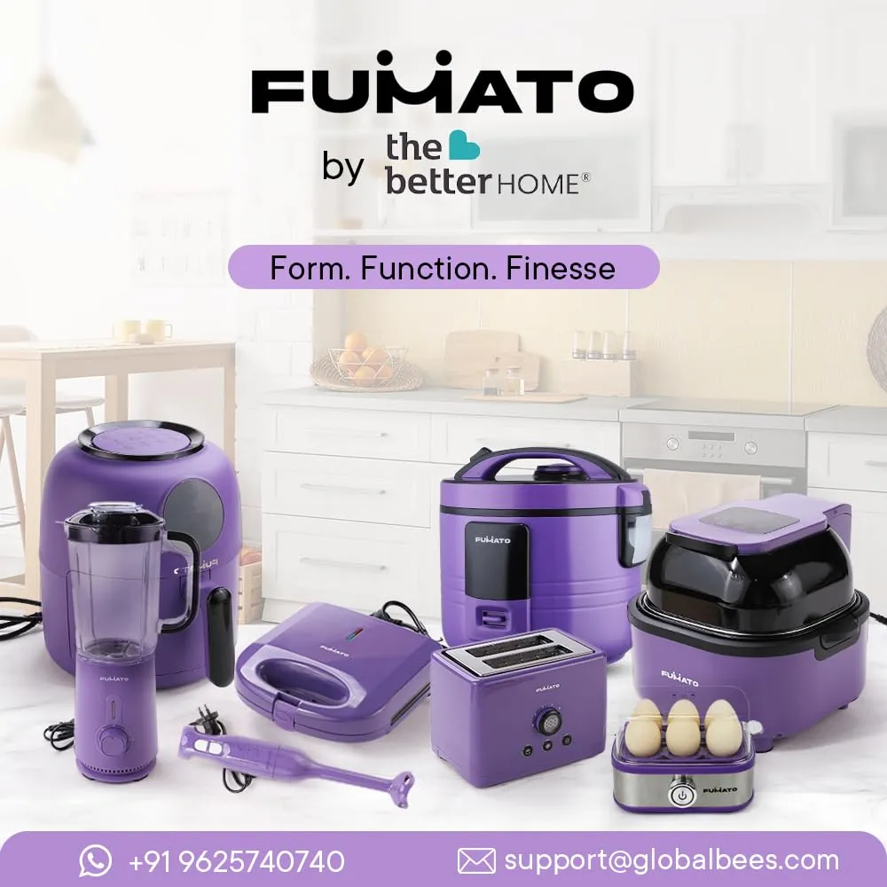 The Better Home FUMATO Anniversary, Wedding Gifts for Couples - Non Stick Sandwich Maker   Portable Electric Hand Blender | House Warming Gifts for New Home | 1 Year Warranty (Purple)