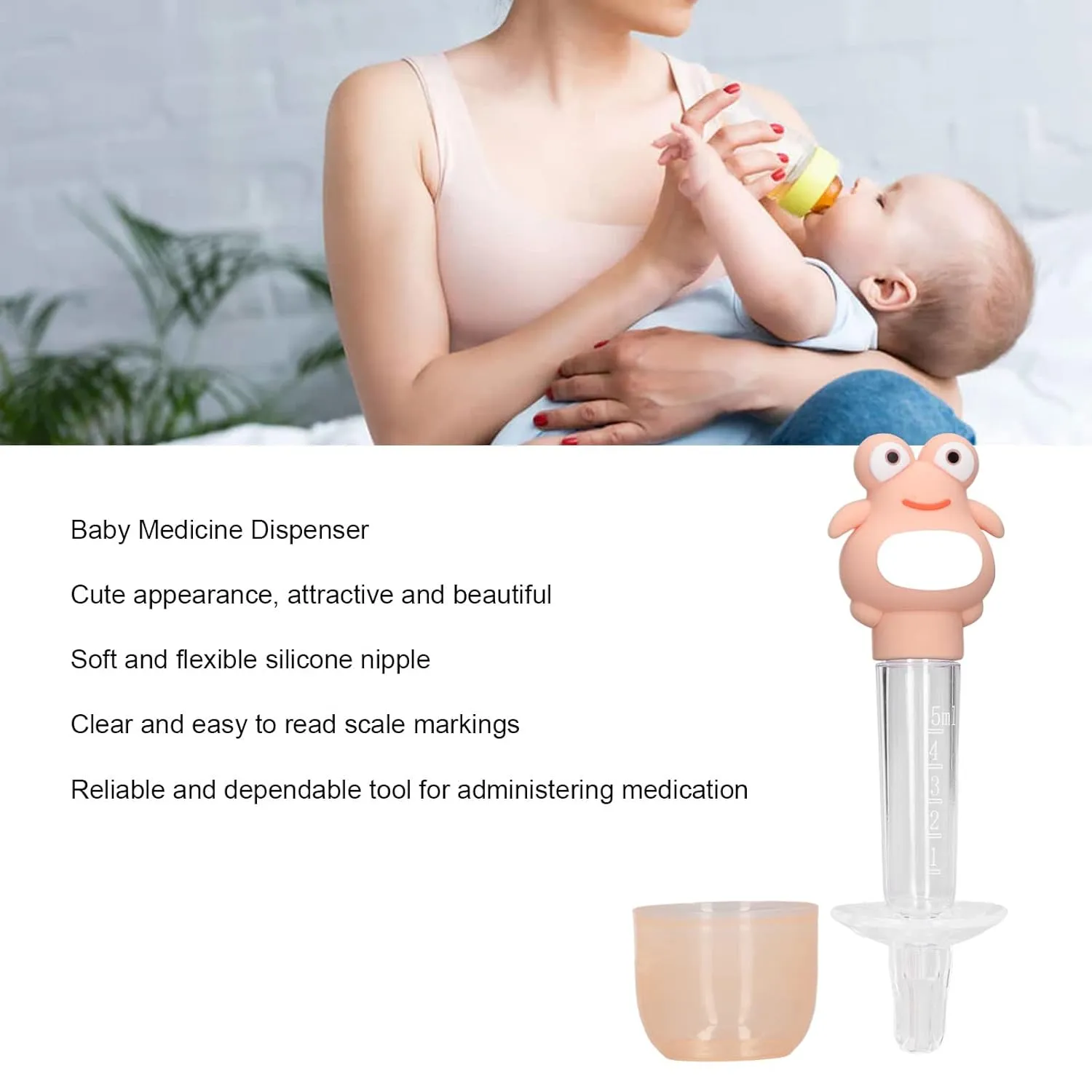 THE LITTLE LOOKERS Baby Medicine Dropper/Dispenser, Medicine Feeder with Case-Frog Shape