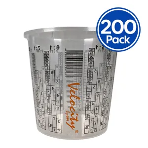 VELOCITY Calibrated Graduated Paint Mixing Cups 350ml x 200 Pack VM4