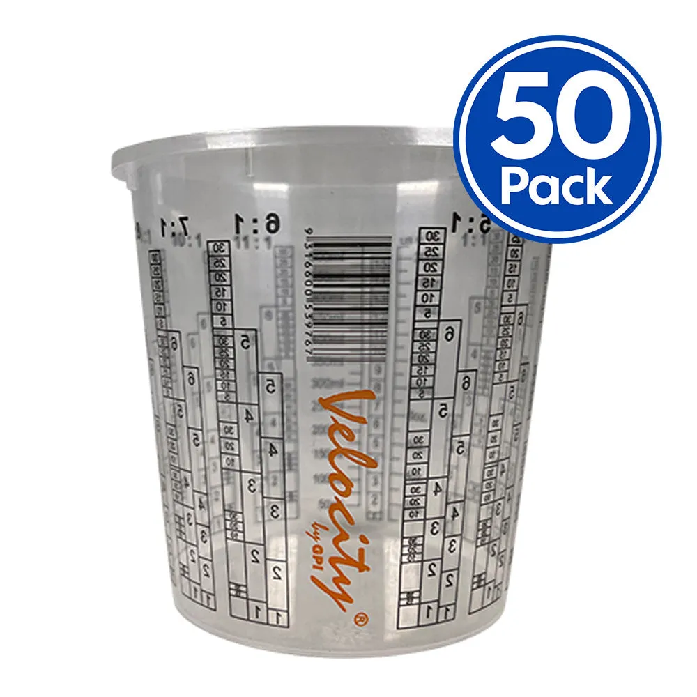 VELOCITY Calibrated Graduated Paint Mixing Cups 350ml x 50 Pack VM4