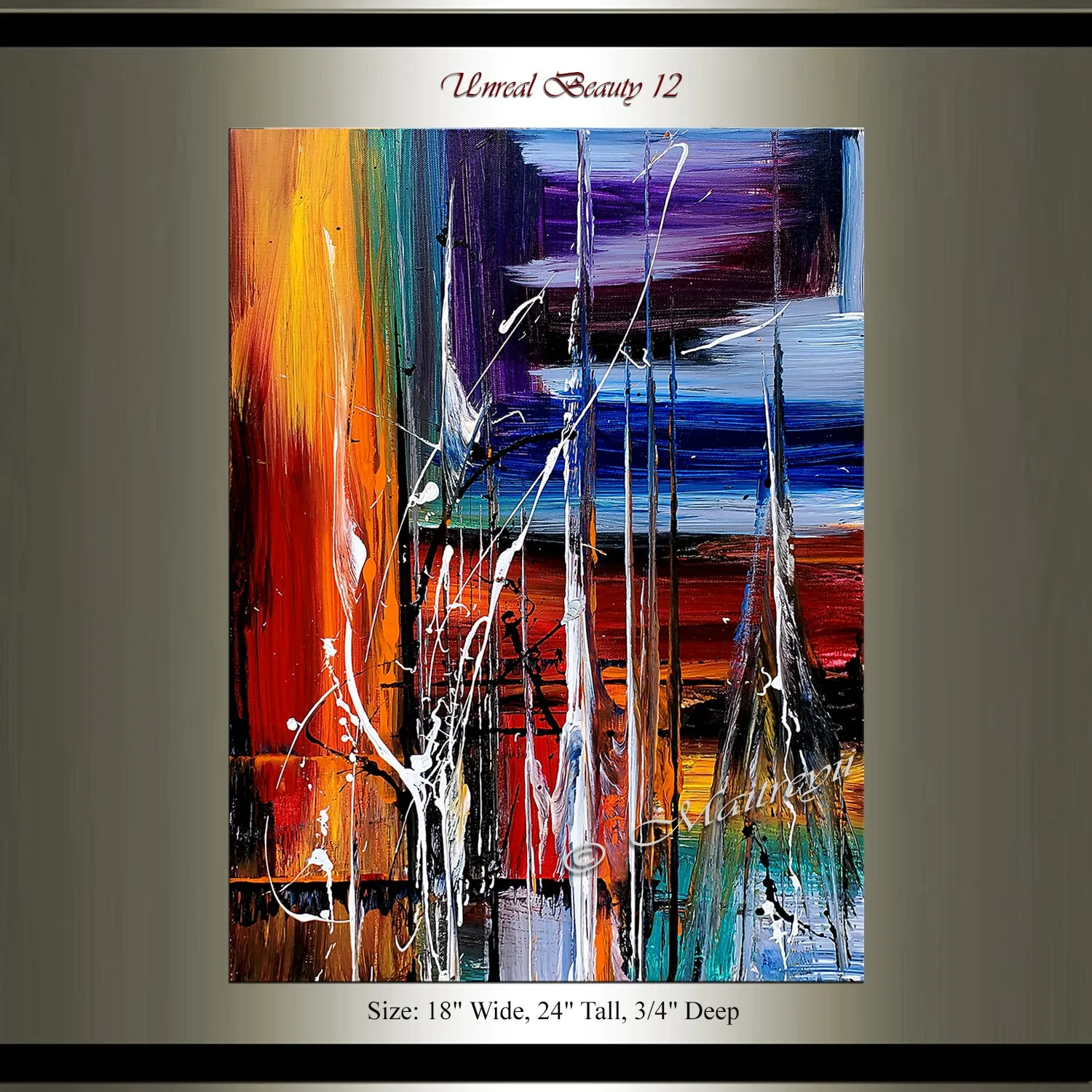 Wall Art Paintings For Sale Original Artwork On Canvas, Extremely Modern Style Interior Decor - Unreal Beauty 12