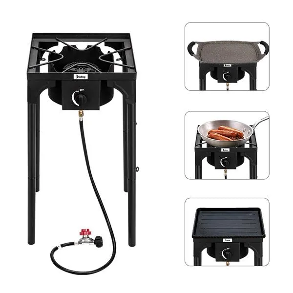 ZOKOP EX31-51 Single Burner Outdoor Camp Stove Cooker Portable Cast Iron Patio Cooking Burner